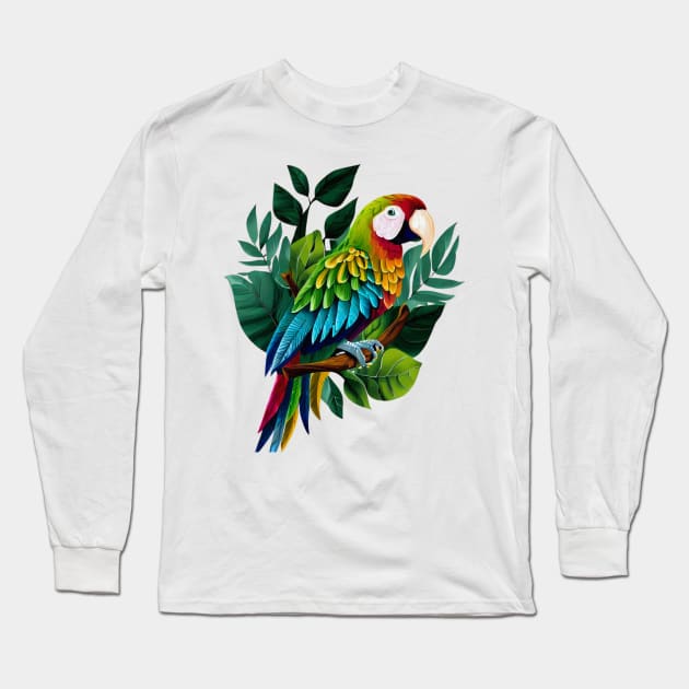 brazilian parrot Long Sleeve T-Shirt by Desert Lizard